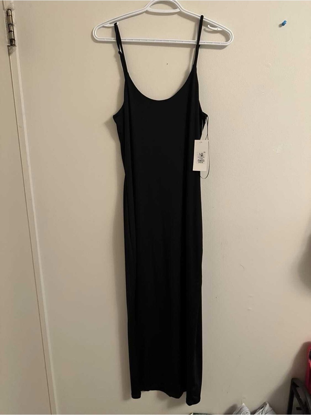Urban Planet Black Maxi Slip Dress with Spaghetti Straps